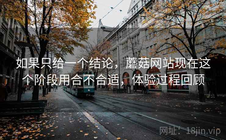 如果只给一个结论，蘑菇网站现在这个阶段用合不合适，体验过程回顾