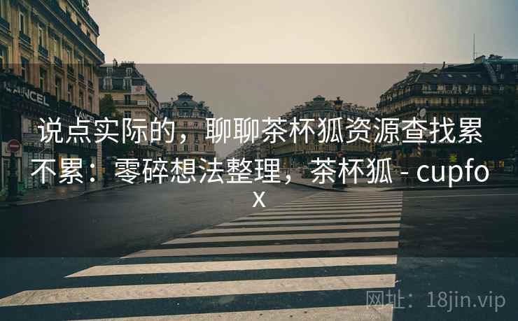 说点实际的，聊聊茶杯狐资源查找累不累：零碎想法整理，茶杯狐 - cupfox