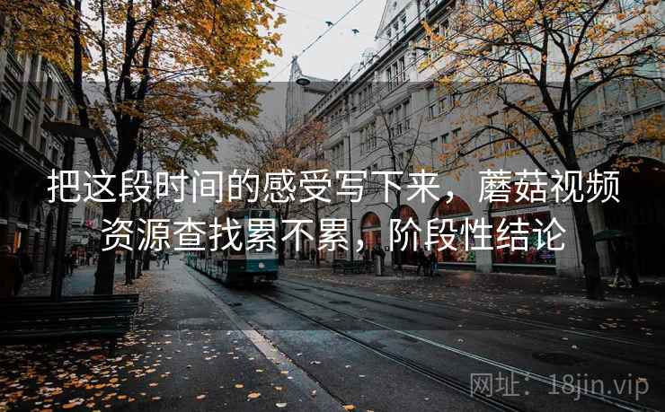 把这段时间的感受写下来，蘑菇视频资源查找累不累，阶段性结论
